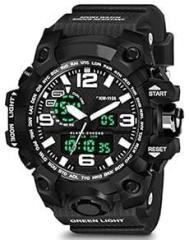 Shocknshop Analog Digital Black Dial Sports Multi Functional Watch for Men Boys SK08B