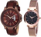 Shocknshop Analogue Men's & Women's Watch Pack Of 2 Brown Dial & Strap