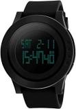 Shocknshop Casual Sport Digital Unisex LED Time Black Wristwatch For Men And Women SK1142