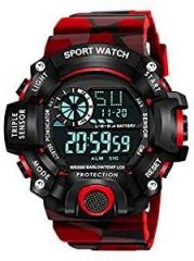 Shocknshop Digital Sports Multi Functional Black Dial Watch for Mens Boys 315RED