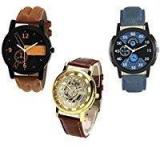 Shree Analog Multicolor Dial Men's Watch Combo Set Of 3