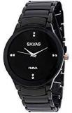 SHVAS Original Black Round Dial Analog Exclusive Unisex Watch With 6 Months Replacement Warranty REEVABLACK