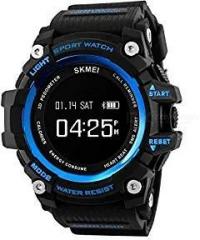 SKMEI 1188 Bluetooth Digital Smart Watch Colour Blue With Health Fitness and Sport Activity Tracker, Heart Rate Sensor Monitor Compatible with IOS, Android, Apple iphone 7, 3G, 4G Smart Phones, All Mobiles