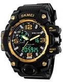 Skmei Analog Digital Black Dial Men's Watch 1155 Gold