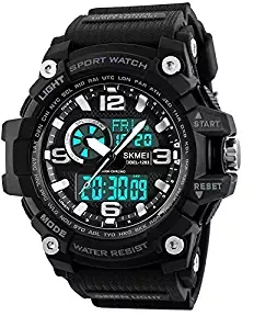 SKMEI Analogue Digital Black Strap Sports Watch for Men's & Boy's 1283 SKMEI BLK