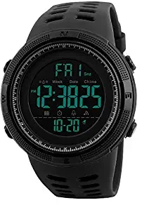 Digital Boys' Watch Black Dial Black Colored Strap