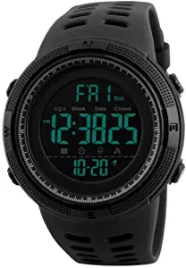 Digital Men's Watch Blue Dial Black Colored Strap