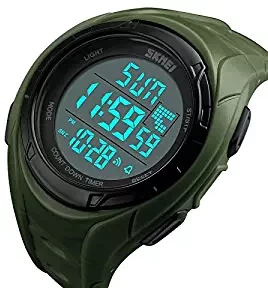 Skmei Military Green Multifunction 5ATM Waterproof Digital Unisex Sports Watch