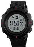 Skmei Special Digital Display Sport 5ATM Waterproof Stainless Steel Back Watch For Men & Women 1213 Black