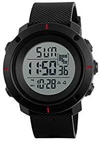 Skmei Special Digital Display Sport 5ATM waterproof Stainless Steel Back watch for Men & Women 1213 Black