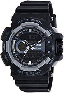 Skmei Sports Stop Watch Analog Digital Black Dial Men's Watch AD1117