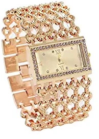 18K Gold Plated Quartz Movement Analogue Gold Dial Women Watches & Girls Watch