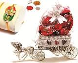 SKYLOFTS Skylofts Beautiful 10pc Chocolate Horse Decoration Piece Rakhi for Brother Rakhi Gifts for Brother with Rakhi