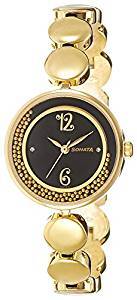 Sonata Analog Black Dial Women's Watch 8136YM03