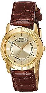 Sonata Analog Champagne Dial Men's Watch 7100YL01