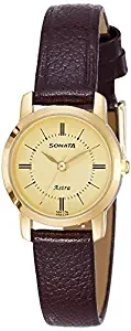 Sonata Analog Champagne Dial Women's Watch 87018YL01C