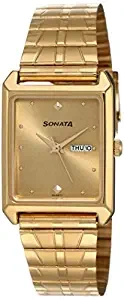 Sonata Analog Gold Dial Men's Watch NK7007YM05