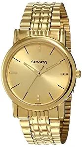 Analog Gold Dial Men's Watch NK7987YM06W