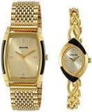 Sonata Analog Gold Dial Unisex's Watch NL70808069YM01/NP70808069YM01