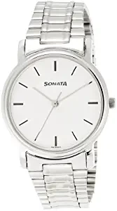 Analog White Small Dial Men's Watch NJ1013SM01C