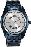 Sonata Blues Quartz Analog With Date Silver Dial Metal Strap Watch For Men 7149QM02