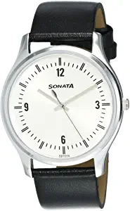 Sonata Essentials Analog Silver Dial Men's Watch 77082SL01