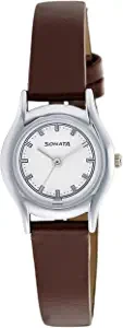 Sonata Essentials Analog White Dial Women's Watch 87020SL01