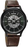 Sonata Green Dial Analog Watch For Men 7140NL06 Genuine Leather, Brown Strap