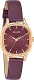 Sonata Linnea Maroon Dial Women Watch With Leather Strap NR8173WL01