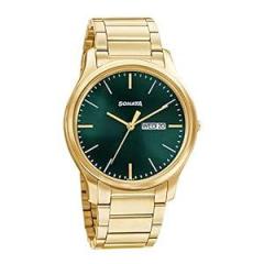 Sonata Men Metal Green Dial Analog Watch Nr77082Ym05W, Band Color Gold