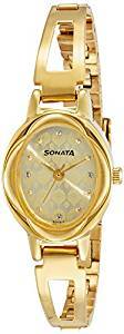 Sonata Pankh Analog Champagne Dial Women's Watch 8085YM05