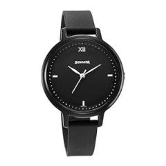 Sonata Polyurethane Black Dial Analog Watch for Women 87049Pp10W, Black Band