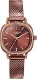 Sonata Poze Quartz Analog Brown Dial Mesh Strap Watch For Women SP80024QM02W