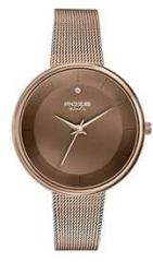 Sonata Poze Quartz Analog Brown Dial Mesh Strap Watch for Women SP80072QM01W