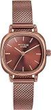 Sonata Poze Quartz Analog Coffee Dial Mesh Strap Watch For Women_Sp80024Qm02W, Brown Band