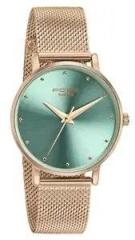 Sonata Poze Quartz Analog Green Dial Metal Strap Watch for Women SP80017WM01