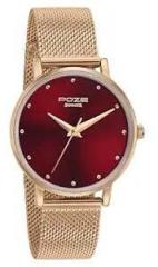 Sonata Poze Quartz Analog Maroon Dial Metal Strap Watch for Women SP80017WM02