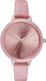 Sonata Poze Quartz Analog Pink Dial Leather Strap Watch For Woman_SP80075KL01W