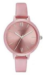 Sonata Poze Quartz Analog Pink Dial Leather Strap Watch for Women SP80075KL01W