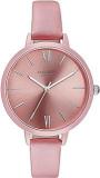 Sonata Poze Quartz Analog Pink Dial Leather Strap Watch For Women_Sp80075Kl01W, Pink Band