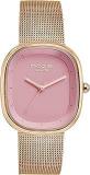 Sonata Poze Quartz Analog Pink Dial Mesh Strap Watch For Women SP80073WM01W