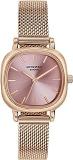 Sonata Poze Quartz Analog Pink Dial Mesh Strap Watch for Women_Sp80024Wm01W, Rose Gold Band