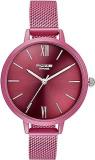 Sonata Poze Quartz Analog Pink Dial Mesh Strap Watch For Women_Sp80075Km01W, Pink Band