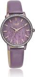 Sonata Poze Quartz Analog Purple Dial Leather Strap Watch For Women SP80044QL01W