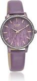 Sonata Poze Quartz Analog Purple Dial PU Leather Strap Watch For Women SP80044QL01W