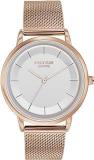 Sonata Poze Quartz Analog White Dial Mesh Strap Watch For Women_Sp80062Wm01W, Rose Gold Band