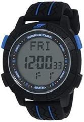 Sonata SF Carbon Series Digital Dial Unisex Watch with Plastic Strap NL77058PP03