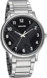 Sonata Smart Plaid Quartz Analog Black Dial Stainless Steel Strap Watch For Men NR77105SM02W