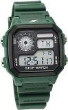 Sonata Unisex Polyurethane Hexa Digital Watch 77123Pp03, Band Color Green, Dial Color Skeleton Transparent Or Openwork