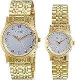 Sonata Unisex Stainless Steel Casual Analog White Dial Watch Nm71178137Ym01/Nn71178137Ym01/Np71178137Ym01, Band Color Gold